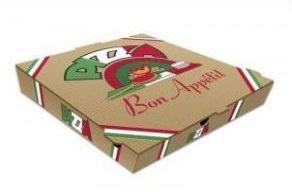 Une boîte à pizza dont le contenu n'est pas précisé